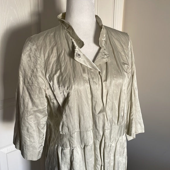 Eileen Fisher Rumpled Steel Satin Jacket - Picture 2 of 8